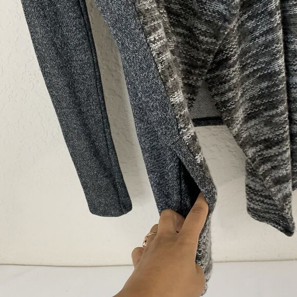 Lucky Brand Cardigan Sweater Women M Gray Waterfall Open Drape Boho Festival - Picture 5 of 9